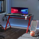 Γραφείο Gaming KENOBI RGB Μαύρο/Κόκκινο Ξύλο/Μέταλλο 120x65x75cm