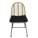 Καρέκλα Κήπου ACCIUS Φυσικό/Μαύρο Μέταλλο/Rattan 49x56x84cm | Συσκευασία 1 τμχ