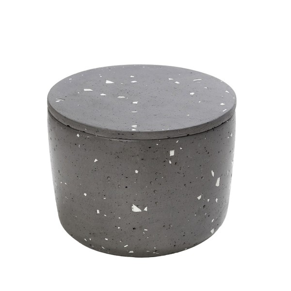 DIS. ΔΟΧΕΙΟ ΜΕΓΑΛΟ ΚΥΛΙΝΔΡΙΚΟ ΜΕ ΚΑΠΑΚΙ ΜΩΣΑΙΚΟ ΣΚΟΥΡΟ ΓΚΡΙ 13Χ13Χ9ΕΚ | Συσκευασία 2 τμχ