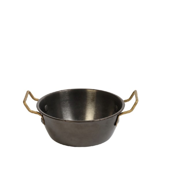 SNOW BLACK ΜΠΩΛ ΣΕΡΒΙΡΙΣΜΑΤΟΣ ΣΤΡΟΓΓ. ΜΕ 2 ΛΑΒΕΣ SS18/10 350ML D: 13 H: 4CM | Συσκευασία 3 τμχ