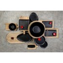 BLACK  ΠΙΑΤΟ ΡΗΧΟ ΤΕΤΡΑΓ. 18ΕΚ WAVY MATTE ΜΕΛΑΜΙΝΗΣ | Συσκευασία 6 τμχ