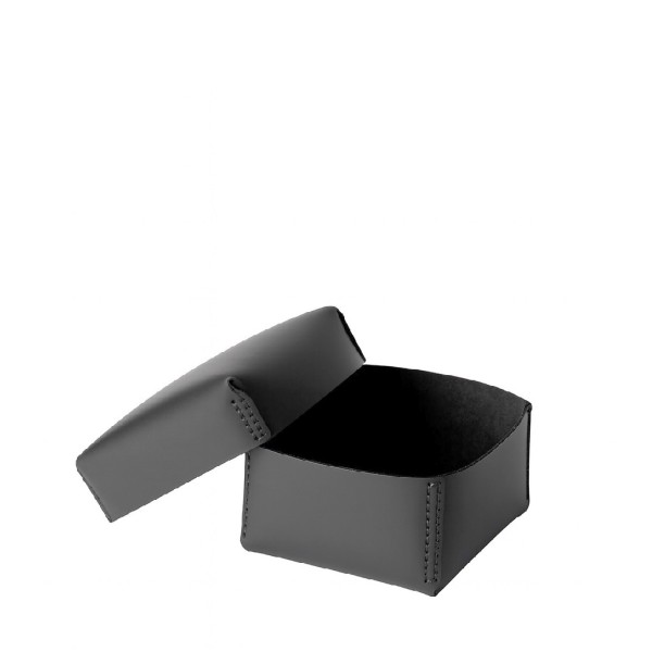 ΚΟΥΤΙ ΤΕΤΡΑΓΩΝΟ ΣΚΟΥΡΟ ΓΚΡΙ ΔΕΡΜΑΤΙΝΟ 17Χ17Χ11ΕΚ | Συσκευασία 2 τμχ