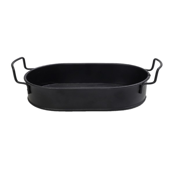 ΔΙΣΚΟΣ ΟΒΑΛ LARGE ΜΕΤΑΛ. ΜΕ ΛΑΒΕΣ ΜΑΥΡΟ 38(43 INCL. HANDLES)X21X5CM (smA) | Συσκευασία 3 τμχ