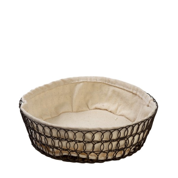 ΜΕΤΑΛΛΙΚΟ ΚΑΛΑΘΙ ΣΤΡΟΓΓ. ΜΕ ΛΙΝΟ ΥΦΑΣΜΑ ΜΠΕΖ-ΜΑΥΡΟ 23Χ23Χ6ΕΚ | Συσκευασία 3 τμχ