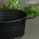 ΔΟΧΕΙΟ ΟΒΑΛ ΜΕΤΑΛ. ΜΕ ΛΑΒΕΣ ΜΑΥΡΟ  18(23 INCL. HANDLES)X14X7CM (smA) | Συσκευασία 4 τμχ