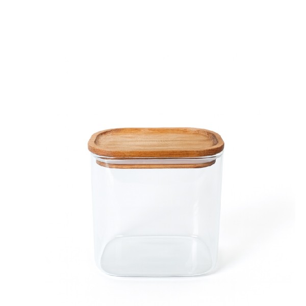 ΔΟΧΕΙΟ BOROSILICATE ΟΡΘΟΓΩΝΙΟ ΜΕ ΚΑΠΑΚΙ ΑΚΑΚΙΑΣ 500ML 12X8X9,8ΕΚ | Συσκευασία 6 τμχ