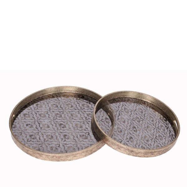 ΔΙΣΚΟΣ ΓΥΑΛ./ΠΛΑΣΤ. ΣΤΡΟΓΓΥΛΟΣ ΣΕΤ 2 39,5X39,5X4-34X34X4CM