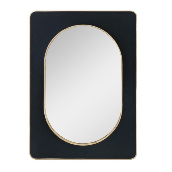 ΚΑΘΡΕΠΤΗΣ ΒΕΛΟΥΔ. ΟΡΘΟΓ. ΜΑΥΡΟΣ ΜΕ ΧΡΥΣΗ ΚΟΡΝΙΖΑ 70X50EK.