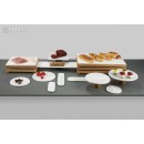 ΣΤΡΟΓΓΥΛΟ ΛΕΥΚΟ ΣΤΑΝΤ ΑΠΌ ΜΑΡΜΑΡΟ ΜΕ ΞΥΛΙΝΟ ΠΟΔΙ ΑΚΑΚΙΑΣ 25Χ25x10ΕΚ