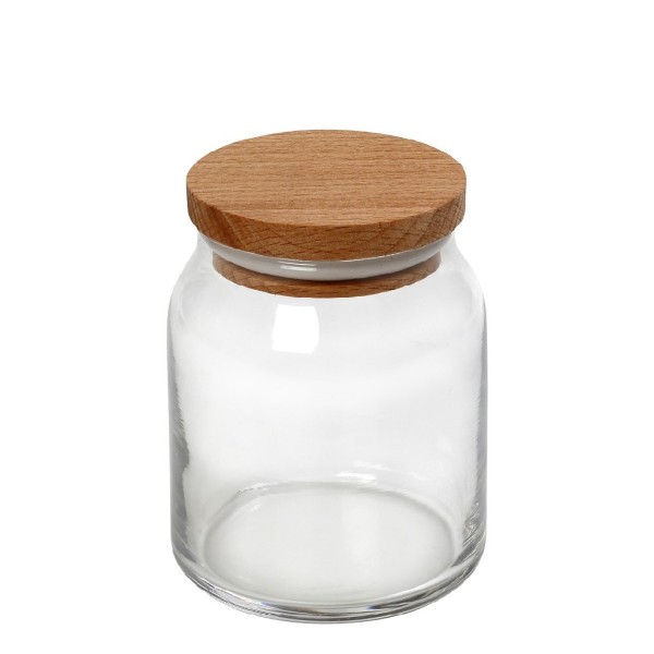 ΓΥΑΛΙΝΟ ΔΟΧΕΙΟ ΜΕ ΞΥΛ. ΚΑΠΑΚΙ 10Χ11ΕΚ 610CC | Συσκευασία 6 τμχ