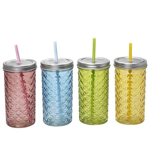 DIS. ΠΟΤΗΡΙ ΜΕ ΚΑΠ.&ΚΑΛΑΜ. 475ML 8.5χ16ΕΚ. ASS4COLORS | Συσκευασία 12 τμχ