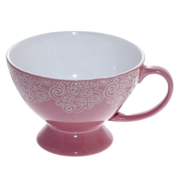 DIS. VIENNA ΜΠΩΛ ΜΕ ΠΟΔΙ ΚΑΙ ΛΑΒΗ ΡΟΖ 320ML 13.3x9.5 6/24 | Συσκευασία 6 τμχ