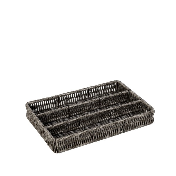 ΔΙΣΚΟΣ ΜΕ ΔΙΑΧΩΡΙΣΤΙΚΑ SYNTH. RATTAN ΓΚΡΙ 28Χ19Χ4ΕΚ | Συσκευασία 3 τμχ