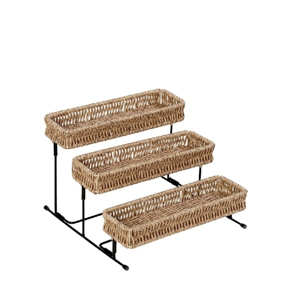 ΔΙΣΚΟΣ 3 ΕΠΙΠΕΔΩΝ SYNTH. RATTAN ΜΠΕΖ 25Χ25Χ16ΕΚ | Συσκευασία 2 τμχ