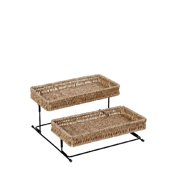 ΔΙΣΚΟΣ 2 ΕΠΙΠΕΔΩΝ SYNTH. RATTAN ΜΠΕΖ 28Χ28Χ13ΕΚ | Συσκευασία 2 τμχ