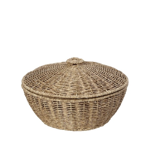 ΚΑΛΑΘΙ ΣΤΡΟΓΓ. ΜΕ ΚΑΠ. SYNTH. RATTAN ΜΠΕΖ 23Χ23Χ15ΕΚ | Συσκευασία 2 τμχ