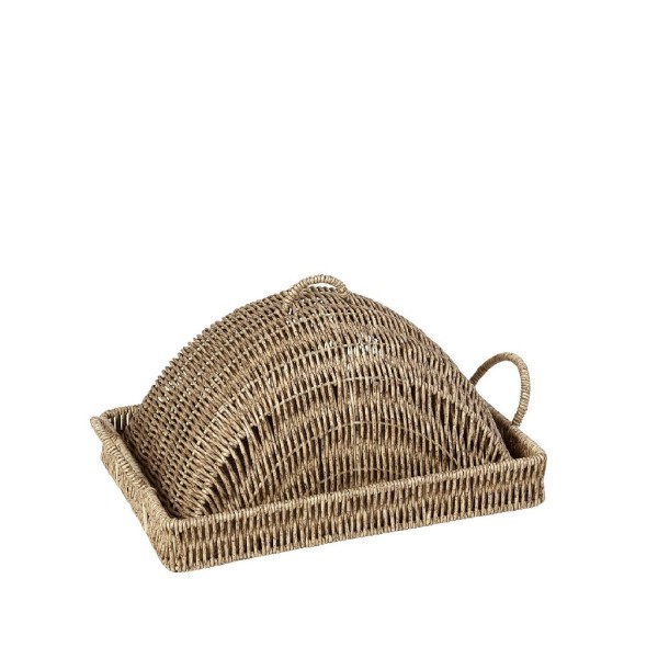 ΔΙΣΚΟΣ ΟΡΘ. ΜΕ ΚΑΠ. SYNTH. RATTAN ΜΠΕΖ 29Χ19Χ14ΕΚ | Συσκευασία 2 τμχ