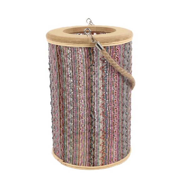 ΦΑΝΑΡΙ ΞΥΛ. ΜΕ ΥΦΑΣΜΑ ΚΥΛΙΝΔ. ΡΟΖ 20X30,5EK | Συσκευασία 2 τμχ