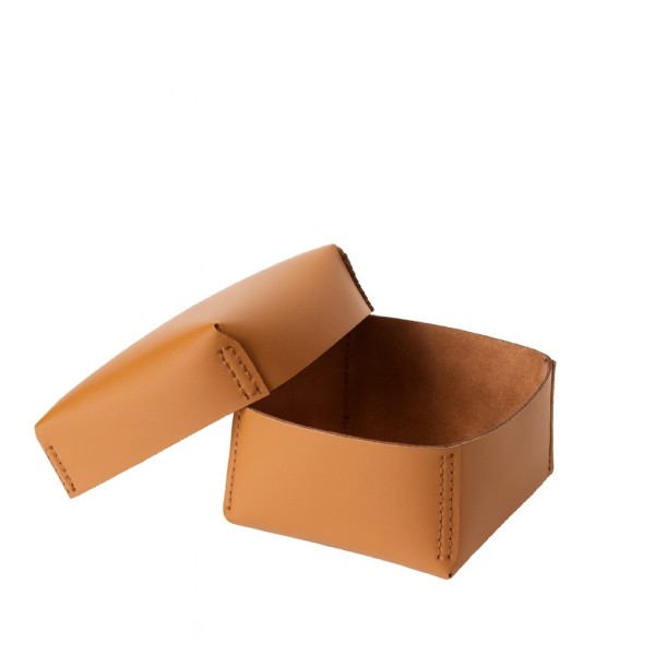 ΚΟΥΤΙ ΤΕΤΡΑΓΩΝΟ ΚΑΦΕ ΔΕΡΜΑΤΙΝΟ 21Χ21Χ13ΕΚ | Συσκευασία 2 τμχ