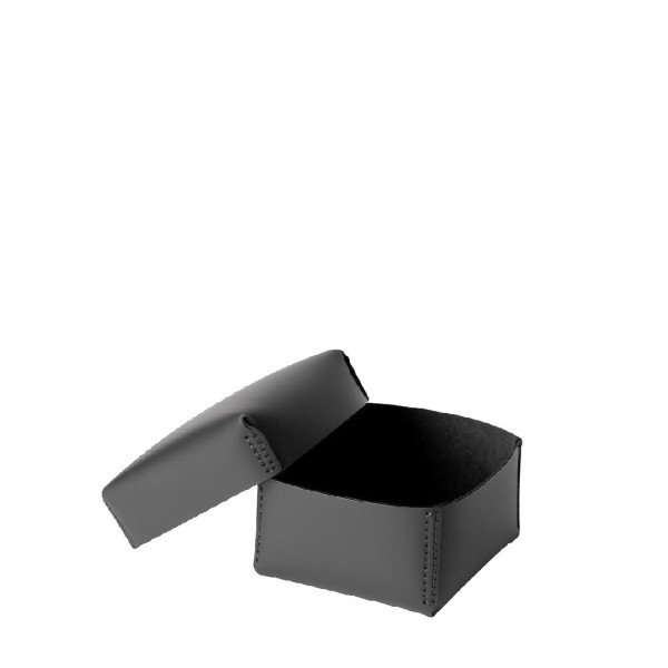 ΚΟΥΤΙ ΤΕΤΡΑΓΩΝΟ ΣΚΟΥΡΟ ΓΚΡΙ ΔΕΡΜΑΤΙΝΟ 13Χ13Χ8,5ΕΚ | Συσκευασία 3 τμχ