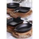 ΣΑΓΑΝΑΚΙ ΟΒΑΛ CAST-IRON ΜΑΥΡΟ 18(22 INCL. HANDLES)X13X5CM  330ML ΜΕ ΒΑΣΗ BAMBOO | Συσκευασία 2 τμχ