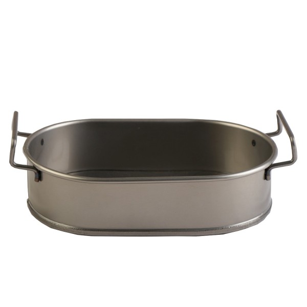ΔΟΧΕΙΟ ΟΒΑΛ  ΜΕΤΑΛ. ΜΕ ΛΑΒΕΣ ΛΑΔΊ  21(23 INCL. HANDLES)X13X5.5CM | Συσκευασία 6 τμχ