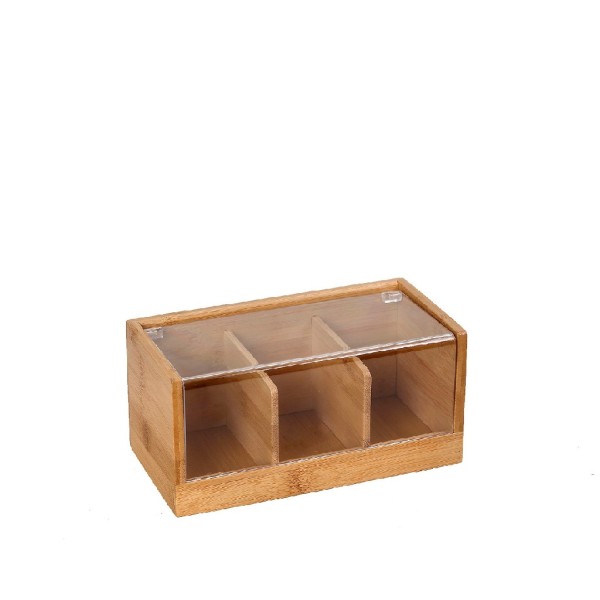 ΚΟΥΤΙ ΜΕ ΚΑΠ. 3-ΘΕΣΕΩΝ BAMBOO-ACRYLIC 22X13X10EK (smA) | Συσκευασία 2 τμχ