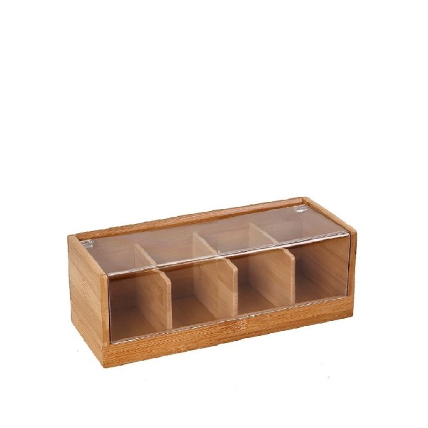 ΚΟΥΤΙ ΜΕ ΚΑΠ. 4-ΘΕΣΕΩΝ BAMBOO-ACRYLIC 29X13X10EK | Συσκευασία 2 τμχ