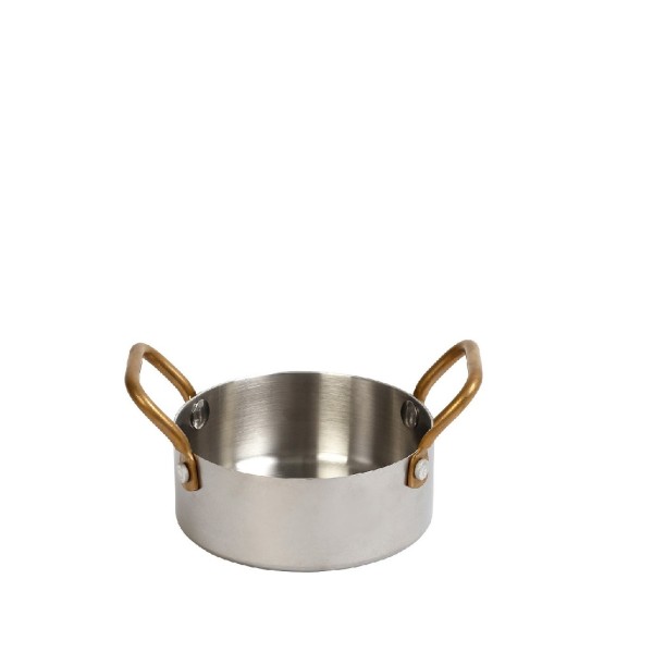 SHINY SS ΚΑΤΣΑΡΟΛΑΚΙ ΜΕ 2 ΛΑΒΕΣ 3-PLY SS18/10-SS18/0 360ML D: 10 H: 5CM | Συσκευασία 2 τμχ