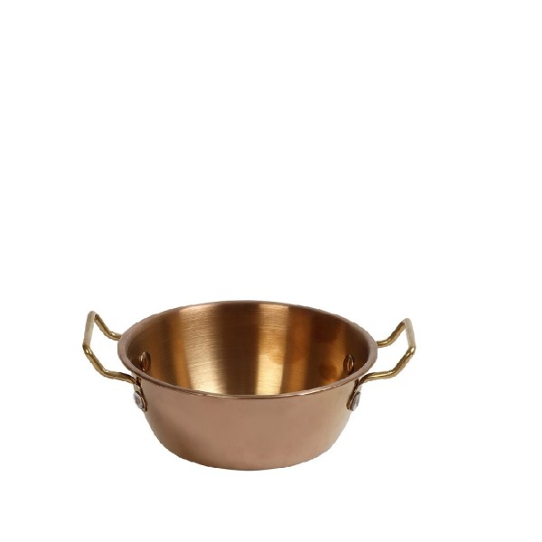 SHINY COPPER ΜΠΩΛ ΣΕΡΒΙΡΙΣΜΑΤΟΣ ΣΤΡΟΓΓ. ΜΕ 2 ΛΑΒΕΣ SS18/10 350ML D: 13 H: 4CM | Συσκευασία 3 τμχ