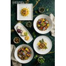 WHITE  ΠΙΑΤΟ ΡΗΧΟ ΤΕΤΡΑΓ. 18ΕΚ WAVY MATTE ΜΕΛΑΜΙΝΗΣ | Συσκευασία 6 τμχ