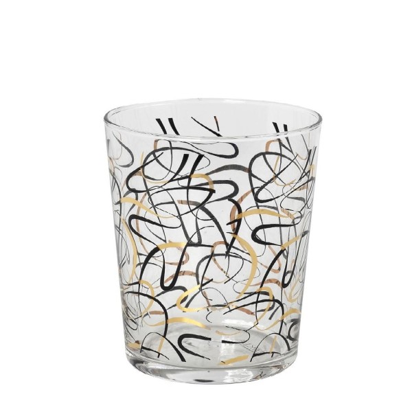 DIS. LUCIA ΠΟΤΗΡΙ ΝΕΡΟΥ ΜΕ ΧΡΥΣΟ-ΜΑΥΡΟ ΣΧΕΔΙΟ 8,6Χ9ΕΚ 380CC (smC) | Συσκευασία 6 τμχ