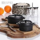 ΚΑΤΣΑΡΟΛΑ CAST-IRON ΜΑΥΡΗ D: 9 H: 8CM  410ML ΜΕ ΒΑΣΗ BAMBOO | Συσκευασία 2 τμχ