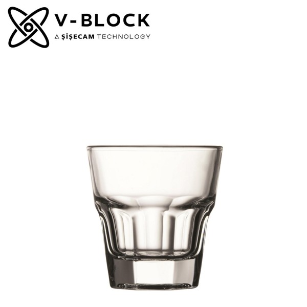 DIS. V-BLOCK CASABLANCA TEMPERED JUICE 140CC 7.6CM P/1728 GB6.OB24… | Συσκευασία 6 τμχ