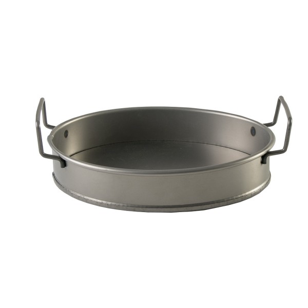 ΔΙΣΚΟΣ ΟΒΑΛ ΜΕΤΑΛ. ΜΕ ΛΑΒΕΣ ΛΑΔΊ 21(23,5 INCL. HANDLES)X15,5X4CM | Συσκευασία 6 τμχ