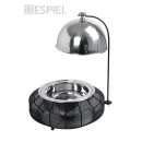 CHAFFING DISH ΜΕ ΒΑΣΗ ΣΤΗΡ. ΚΑΠ. ΚΑΙ ΔΙΠΛΟ ΔΟΧΕΙΟ SS/ΑΛΟΥΜ/ΣΙΔΗΡ. ΜΑΥΡΟ 8000ML GEL WAX 55Χ55Χ43-73ΕΚ