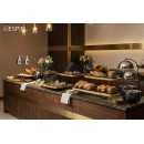 CHAFFING DISH ΜΕ ΒΑΣΗ ΣΤΗΡ. ΚΑΠ. ΚΑΙ ΔΙΠΛΟ ΔΟΧΕΙΟ SS/ΑΛΟΥΜ/ΣΙΔΗΡ. ΜΑΥΡΟ 2500ML GEL WAX 30Χ30Χ32-49ΕΚ