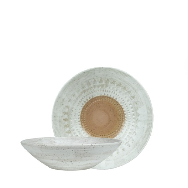 AZTEC ΠΙΑΤΟ ΒΑΘΥ ΑΝΑΓΛΥΦΟ ΛΕΥΚΟ-ΚΑΦΕ 23Χ6 ΕΚ | Συσκευασία 2 τμχ