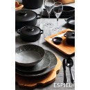 LAVA ΣΑΓΑΝΑΚΙ ΣΤΡΟΓΓ. STONEWARE ΜΑΥΡΟ D: 21 H: 6CM | Συσκευασία 2 τμχ