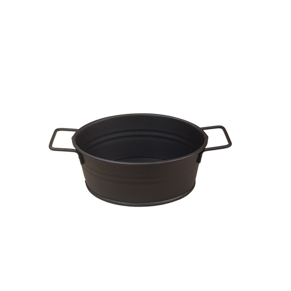 ΔΟΧΕΙΟ ΟΒΑΛ ΜΕΤΑΛ. ΜΕ ΛΑΒΕΣ ΜΑΥΡΟ  18(23 INCL. HANDLES)X14X7CM (smA) | Συσκευασία 4 τμχ