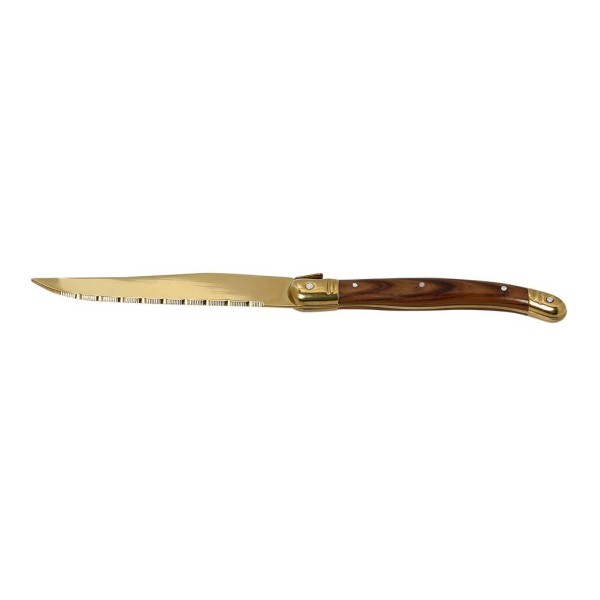 ANTIQUE CUT ΜΑΧΑΙΡΙ STEAK ΧΡΥΣΟ ΛΑΒΗ - NEW BLADE-  ΧΡΩΜΑ ΞΥΛΟΥ SS420 1,5MM 23EK | Συσκευασία 12 τμχ