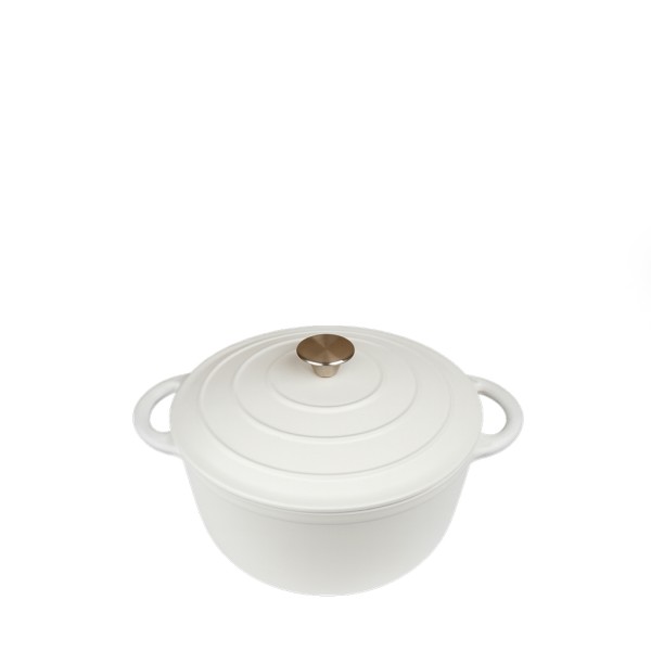 VOLCANO ΚΑΤΣΑΡΟΛΑ CAST-IRON ΛΕΥΚΗ ΜΕ ENAMEL 6200ML 28ΕΚ.