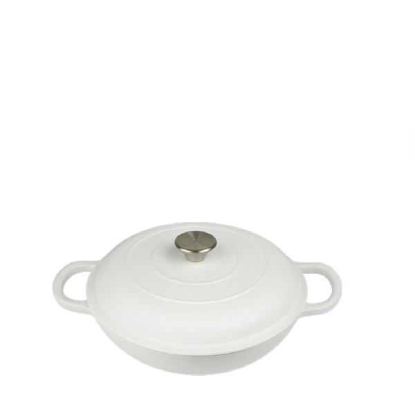 VOLCANO ΚΑΤΣΑΡΟΛΑ ΡΗΧΗ CAST-IRON ΛΕΥΚΗ ΜΕ ENAMEL 2200ML 27ΕΚ.