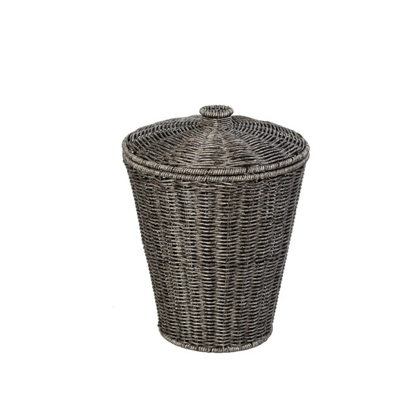 ΔΟΧΕΙΟ ΜΕ ΚΑΠΑΚΙ SYNTH. RATTAN ΓΚΡΙ 20Χ20Χ24ΕΚ | Συσκευασία 2 τμχ