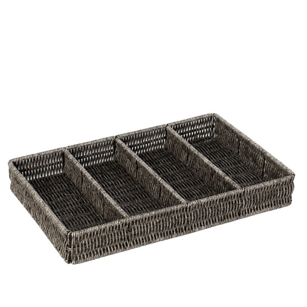 ΔΙΣΚΟΣ ΜΕ ΔΙΑΧΩΡΙΣΤΙΚΑ SYNTH. RATTAN ΓΚΡΙ 40Χ26Χ5,5ΕΚ | Συσκευασία 2 τμχ