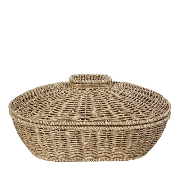 ΚΑΛΑΘΙ ΟΒΑΛ ΜΕ ΚΑΠ. SYNTH. RATTAN ΜΠΕΖ 33Χ22Χ15ΕΚ | Συσκευασία 2 τμχ