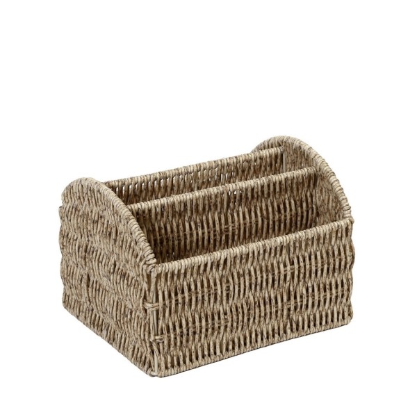 ΚΑΛΑΘΙ ΜΕ 3 ΔΙΑΧΩΡΙΣΤΙΚΑ SYNTH. RATTAN ΜΠΕΖ 19Χ16Χ13ΕΚ  (smA) | Συσκευασία 3 τμχ