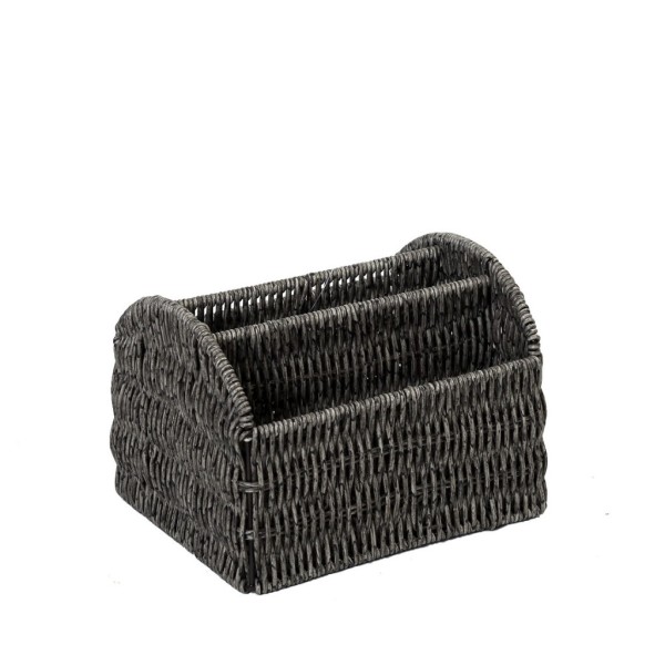 ΚΑΛΑΘΙ ΜΕ 3 ΔΙΑΧΩΡΙΣΤΙΚΑ SYNTH. RATTAN ΓΚΡΙ 19Χ16Χ13ΕΚ  (smA) | Συσκευασία 3 τμχ