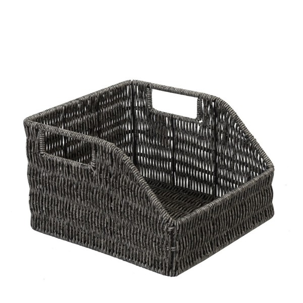 ΚΑΛΑΘΙ ΜΕ ΛΑΒΕΣ SYNTH. RATTAN ΓΚΡΙ 25Χ23Χ15ΕΚ | Συσκευασία 2 τμχ