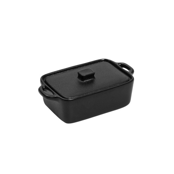 LAVA ΚΑΤΣΑΡΟΛΑΚΙ ΟΡΘ. STONEWARE ΜΑΥΡΟ 220ML 13(16 INCL. HANDLES)X8,8X6CM | Συσκευασία 4 τμχ